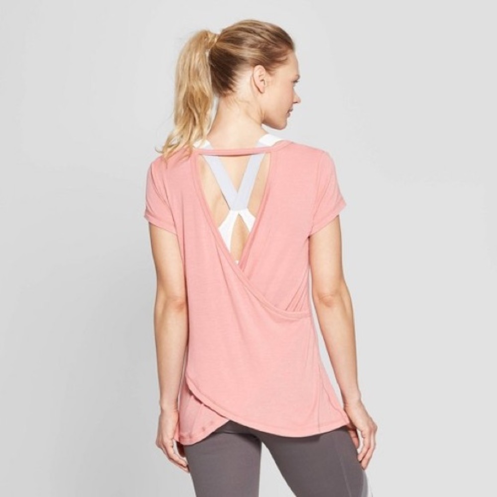 Pink Draped Back Athletic Tee Champion Size XSmall